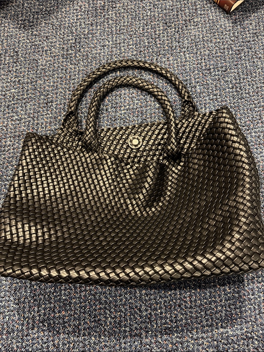 Woven Tote Bag - Black